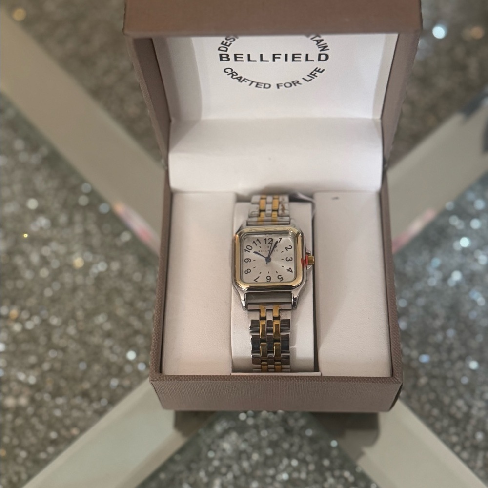 Bellfield Silver and Gold Square Watch